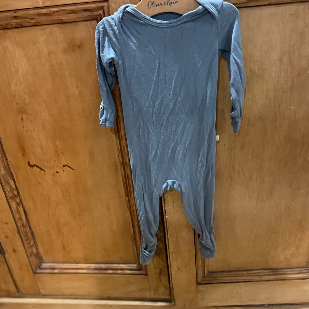 Blue Footies One Piece with Long Sleeves